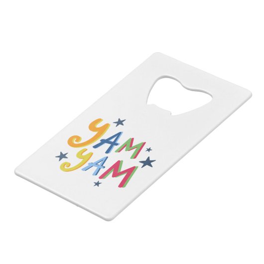 Yam Yam Black Country Bottle Opener Creditkaart Flessenopener (Voorkant Gekanteld)