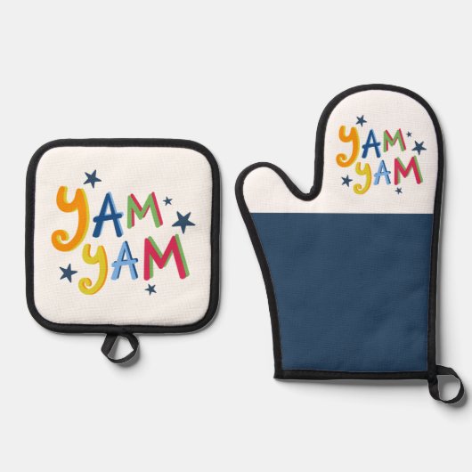 Yam Yam Black Country Schort Ovenwant & Pannenlap Set (Voorkant)