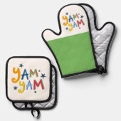 Yam Yam Black Country Schort Ovenwant & Pannenlap Set (Voorkant / Achterkant)