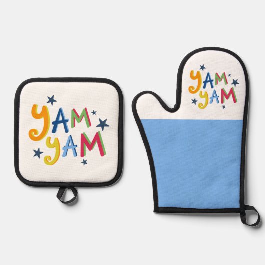 Yam Yam Black Country Schort Ovenwant & Pannenlap Set (Voorkant)