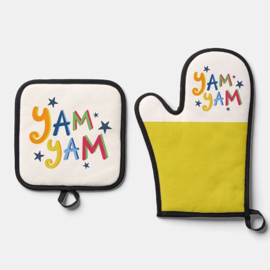 Yam Yam Black Country Schort Ovenwant & Pannenlap Set (Voorkant)