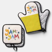 Yam Yam Black Country Schort Ovenwant & Pannenlap Set (Voorkant / Achterkant)