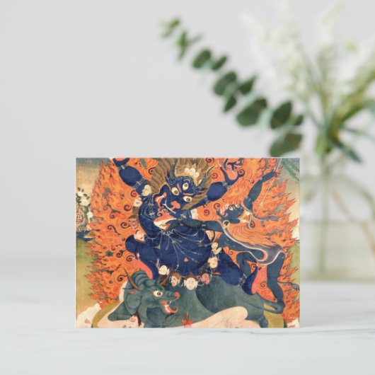 Yama Dharmaraja Buddhist Deity Briefkaart (Staand voorkant)