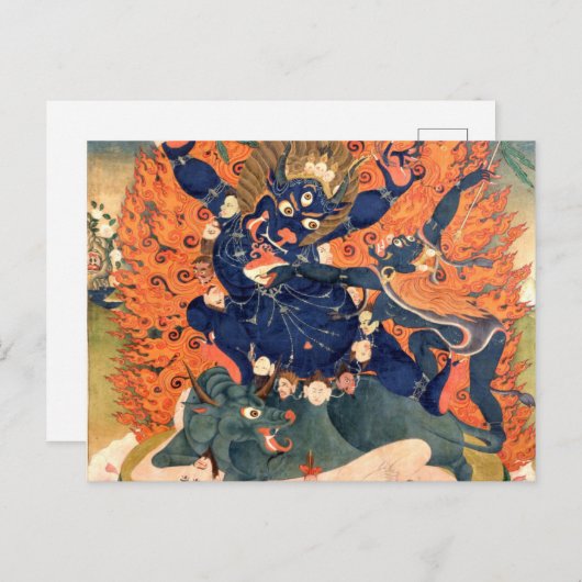 Yama Dharmaraja Buddhist Deity Briefkaart (Voorkant / Achterkant)