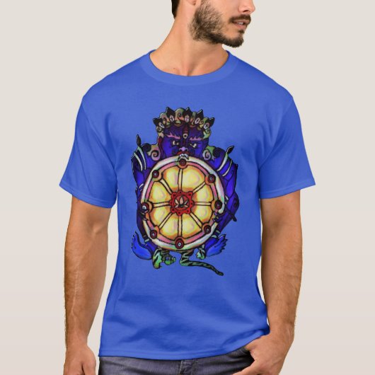 Yama & Wheel God van de Dood Indiaan T-shirt (Voorkant)