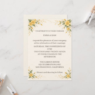 Yamabuki Wedding Invitation Kaart