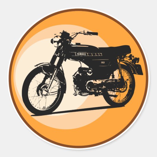 Yamaha FS1E 'FIZZY' Klassieke brommer Ronde Sticker (Voorkant)