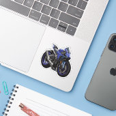 Yamaha R1 cute style Sticker (Laptop met iPhone)