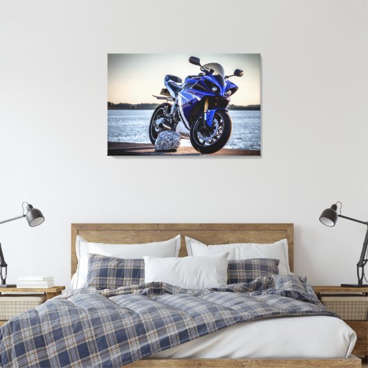 Yamaha R1 Motorcycle Wrapped Canvas (Insitu (Slaapkamer))