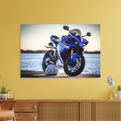 Yamaha R1 Motorcycle Wrapped Canvas (Insitu (Woonkamer))
