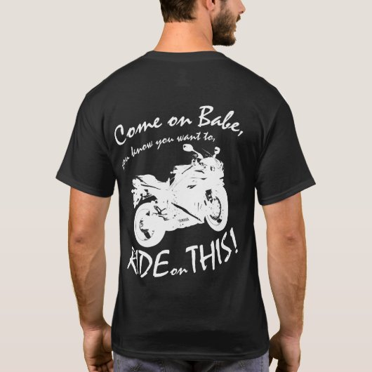 Yamaha R1 Ride Deze zwarte T-shirt (Achterkant)