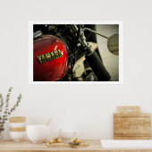 Yamaha Red Golden Motorbike-Poster Poster (Keuken)