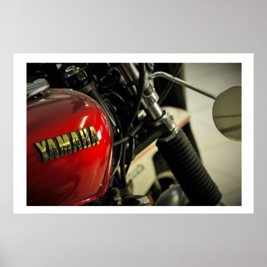 Yamaha Red Golden Motorbike-Poster Poster (Voorkant)