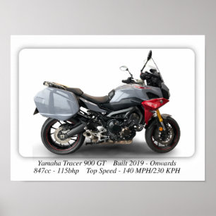 Yamaha Tracer 900 GT-motorfiets - A3-formaat afdru Poster
