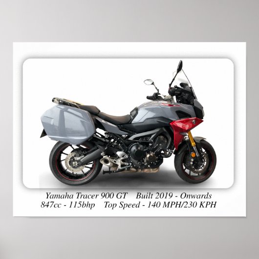 Yamaha Tracer 900 GT-motorfiets - A3-formaat afdru Poster (Voorkant)