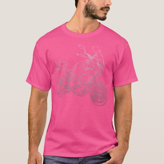 Yamaha Tracer 900 Pencil Silhouette Motorfiets Tra T-shirt (Voorkant)
