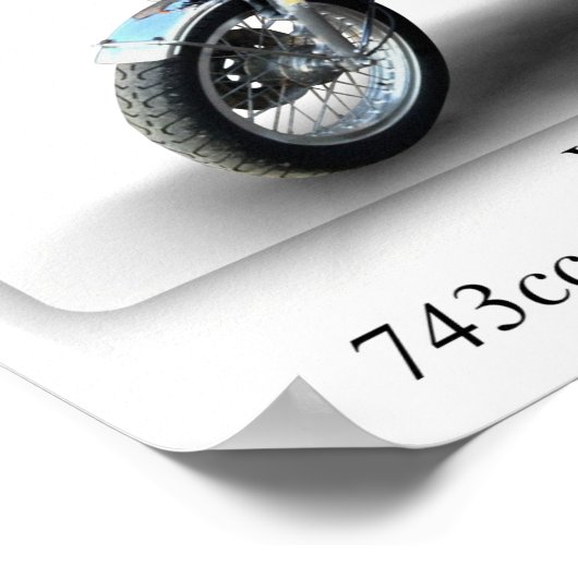 Yamaha TX750 1973-motorfiets - Afdrukformaat A3/A4 Poster (Hoek)