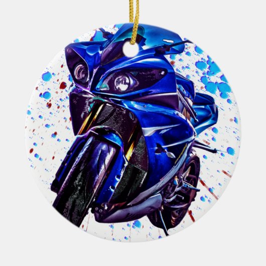Yamaha YZF R1 Art Print Keramisch Ornament (Voorkant)