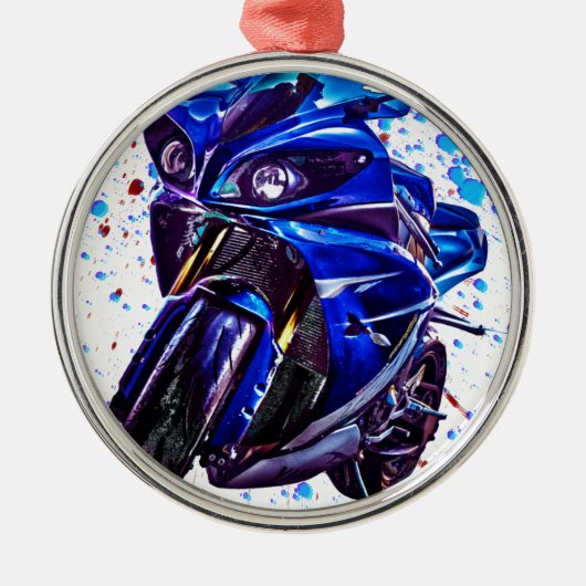 Yamaha YZF R1 Art Print Metalen Ornament (Voorkant)