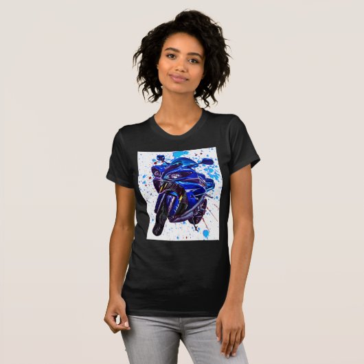 Yamaha YZF R1 Art Print T-shirt (Voorkant volledig)