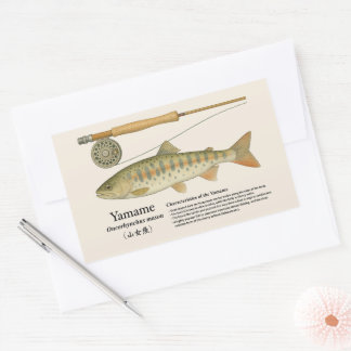 Yamame (Oncorhynchus masou) – Engelse illustratie Rechthoekige Sticker
