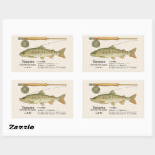 Yamame (Oncorhynchus masou) – Fish Illust Rechthoekige Sticker (Vel)