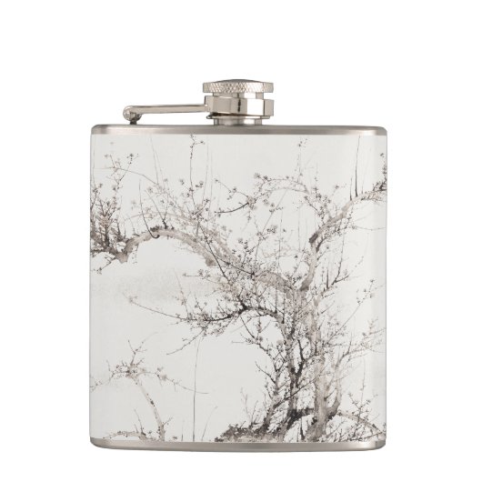 Yamamoto Baiitsu Winter  Japans schilderen Heupfles (Voorkant)