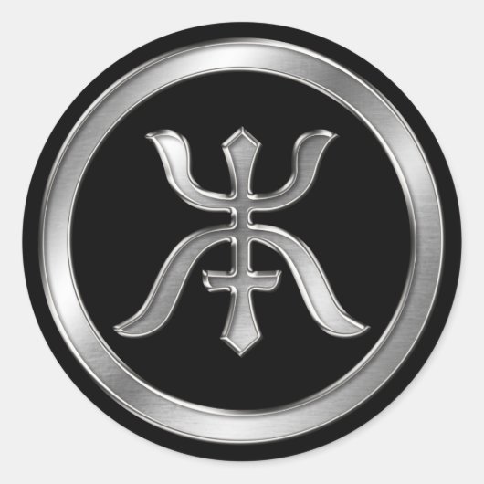 Yamamoto Crest Silver Chrome Ronde Sticker (Voorkant)