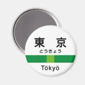 Yamanote line TOKYO 山 名 手 看 板 Magneet (Voorkant / Achterkant)