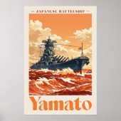 Yamato Japanese Battleship Vintage Maritime Poster (Voorkant)