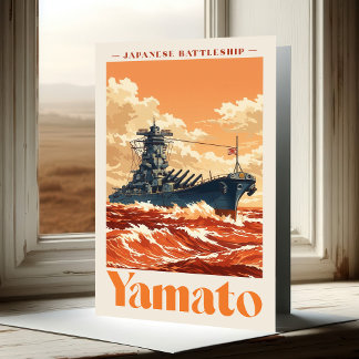 Yamato Japanese Battleship Vintage Maritime Poster Bedankkaart