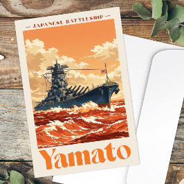 Yamato Japanese Battleship Vintage Maritime Poster Briefkaart