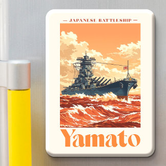 Yamato Japanese Battleship Vintage Maritime Poster Magneet
