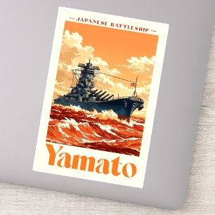 Yamato Japans Slagschip Vintage Maritieme Poster Sticker
