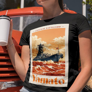 Yamato Japanse Slagschip Vintage Maritieme Poster T-shirt