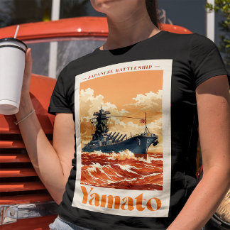 Yamato Japanse Slagschip Vintage Maritieme Poster T-shirt