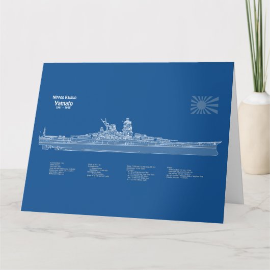 Yamato - Schip Blauwdruk Plannen ABD Bedankkaart (Voorkant)