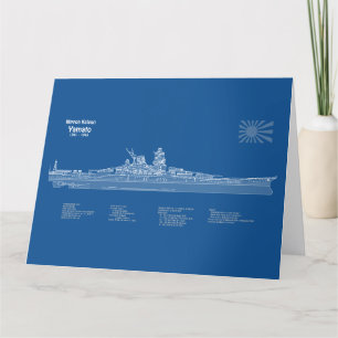 Yamato - Schip Blauwdruk Plannen ABD Bedankkaart