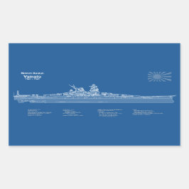 Yamato - Schip Blauwdruk Plannen ABD Rechthoekige Sticker