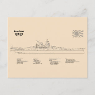 Yamato - Schip Blauwdruk Plannen SD Briefkaart