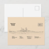 Yamato - Schip Blauwdruk Plannen SD Briefkaart (Voorkant / Achterkant)