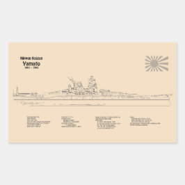 Yamato - Schip Blauwdruk Plannen SD Rechthoekige Sticker