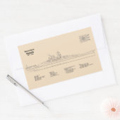 Yamato - Schip Blauwdruk Plannen SD Rechthoekige Sticker (Envelop)