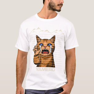 Yamero Anime Kat Grappig Retro Huilende Meme T-shirt