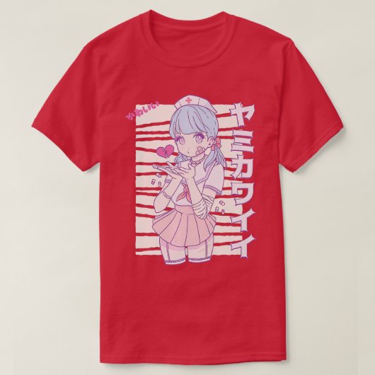 Yami Kawaii Anime Pastelcore Aesthethetische Paste T-shirt (Design voorkant)