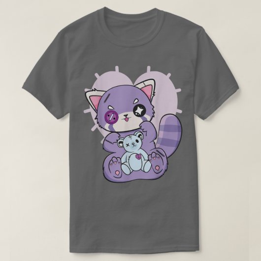 Yami Kawaii Fairy Kei Red Panda Moon Otaku Anime N T-shirt (Design voorkant)