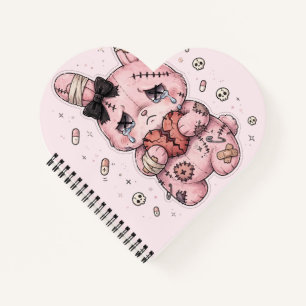 Yami Kawaii Verdrietige Bunny Hart Spiraal Noteboo Notitieboek