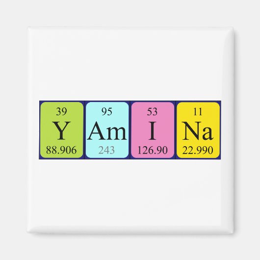 Yamina periodiek table name magnet (Voorkant)