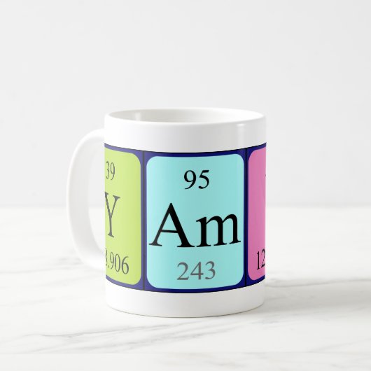 Yamina periodieke tabelnaam mok (Voorkant links)