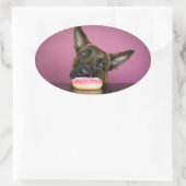 Yamm Yamm- I want to have this donut Ovale Sticker (Tas)